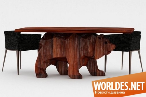 дизайн мебели, дизайн столика, дизайн журнального столика, столик, журнальный столик, оригинальный столик, оригинальный журнальный столик, современный столик, столик в виде медведя, красивый столик, уникальный столик